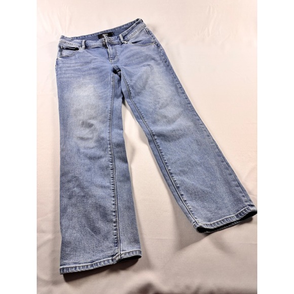 Hudson Signature Flap Pocket Bootcut Jeans Mid Rise Light Wash 2000s Revival SZ8 - Picture 2 of 11